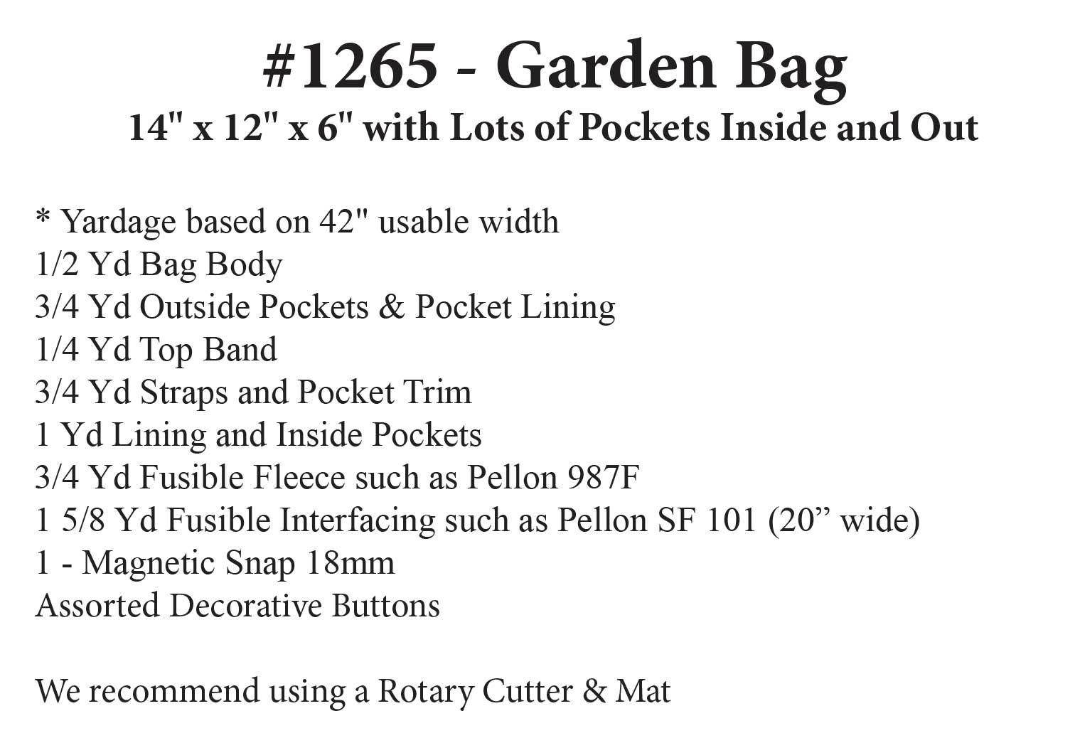 Garden Bag Whistlepig Creek Productions