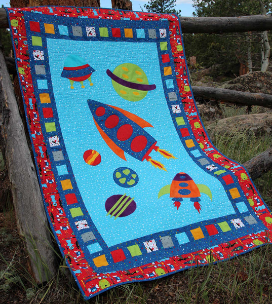 Space Trip Quilt and Pillow Case