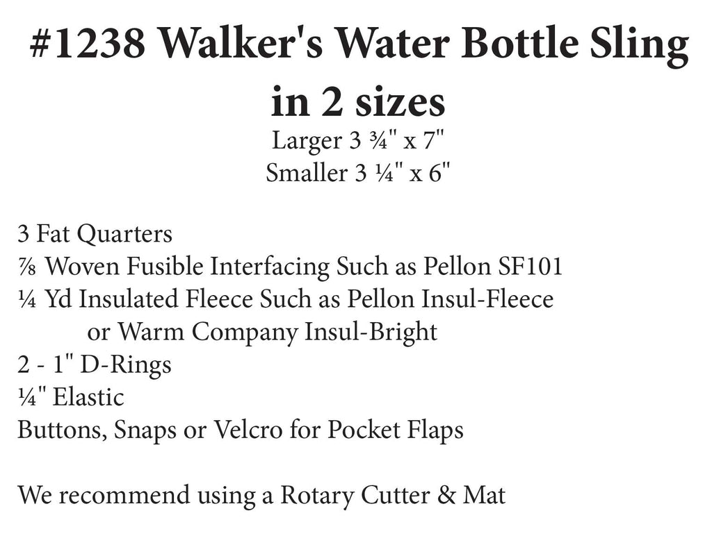 Walker's Water Bottle Sling – Whistlepig Creek Productions